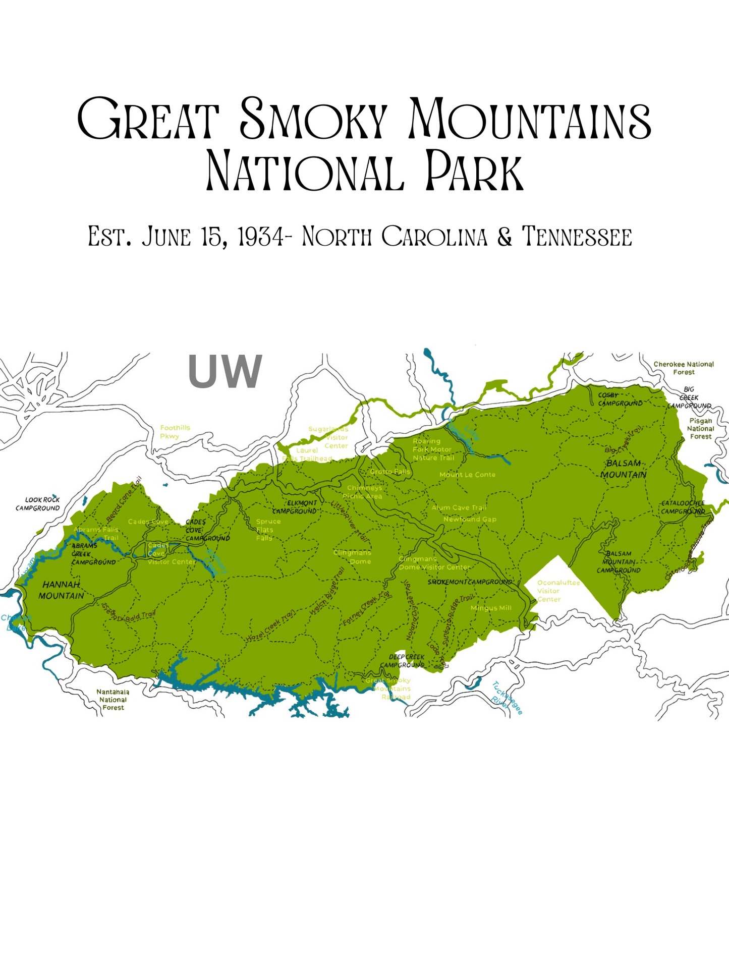 Great Smoky Mountains National Park Map