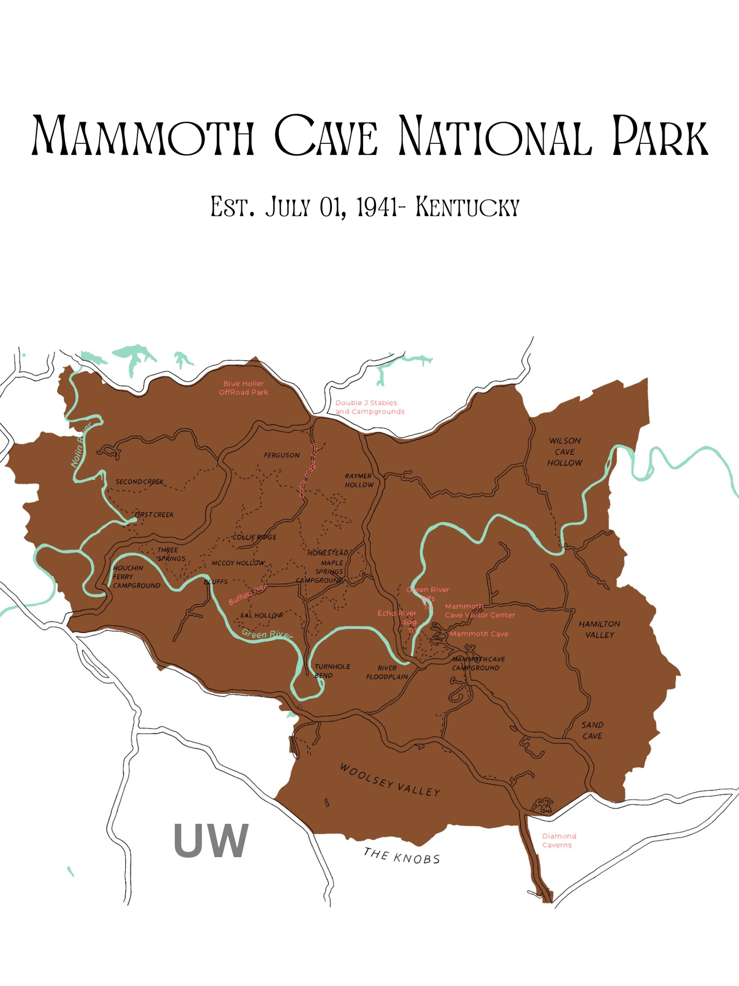 Mammoth Cave National Park Map