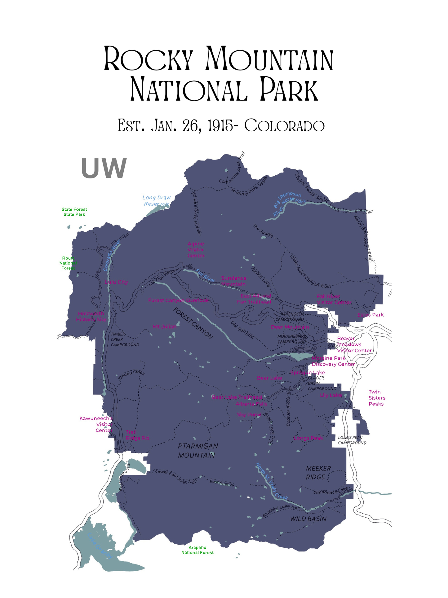 Rocky Mountain National Park Map