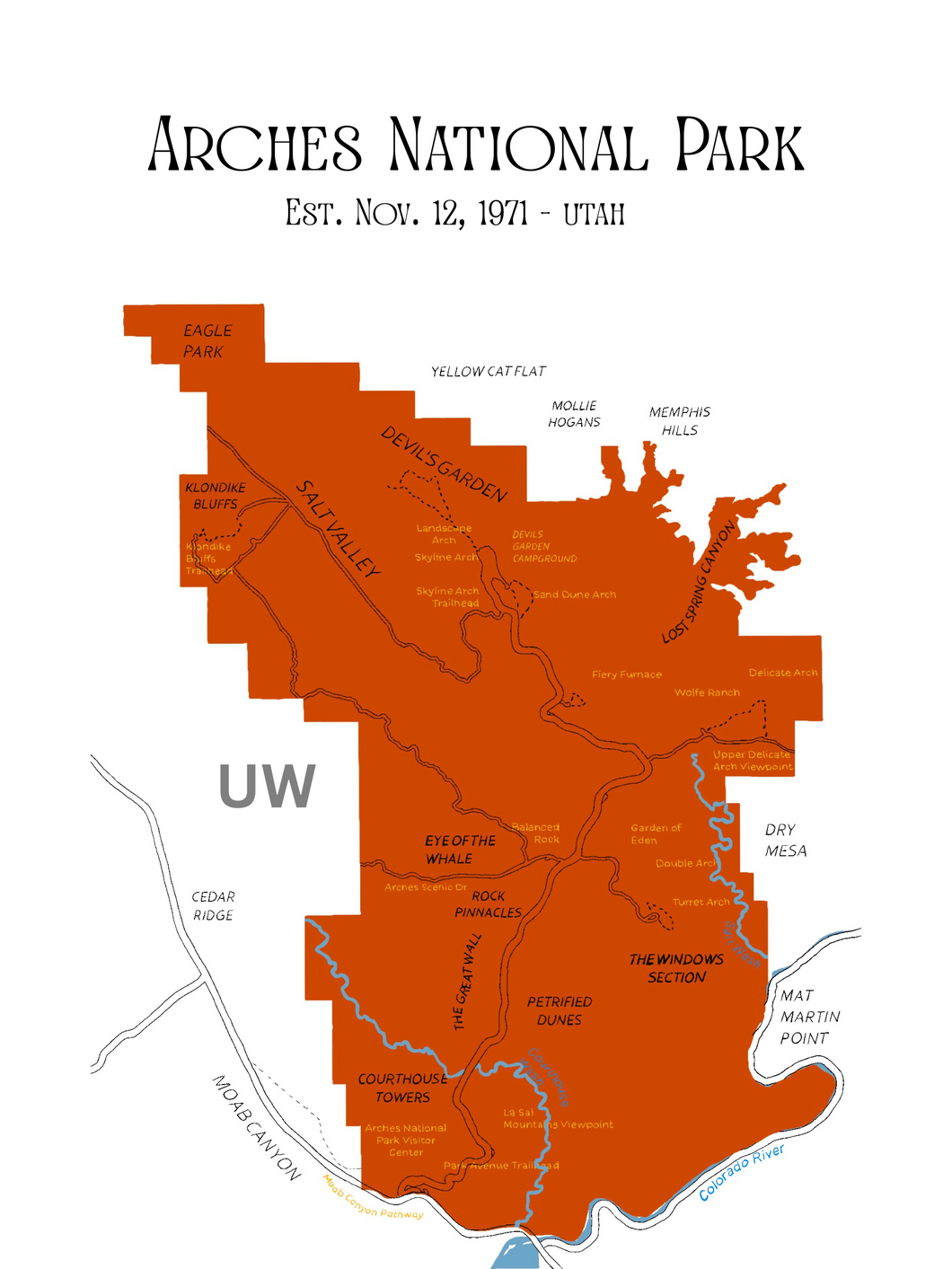 Arches National Park Map