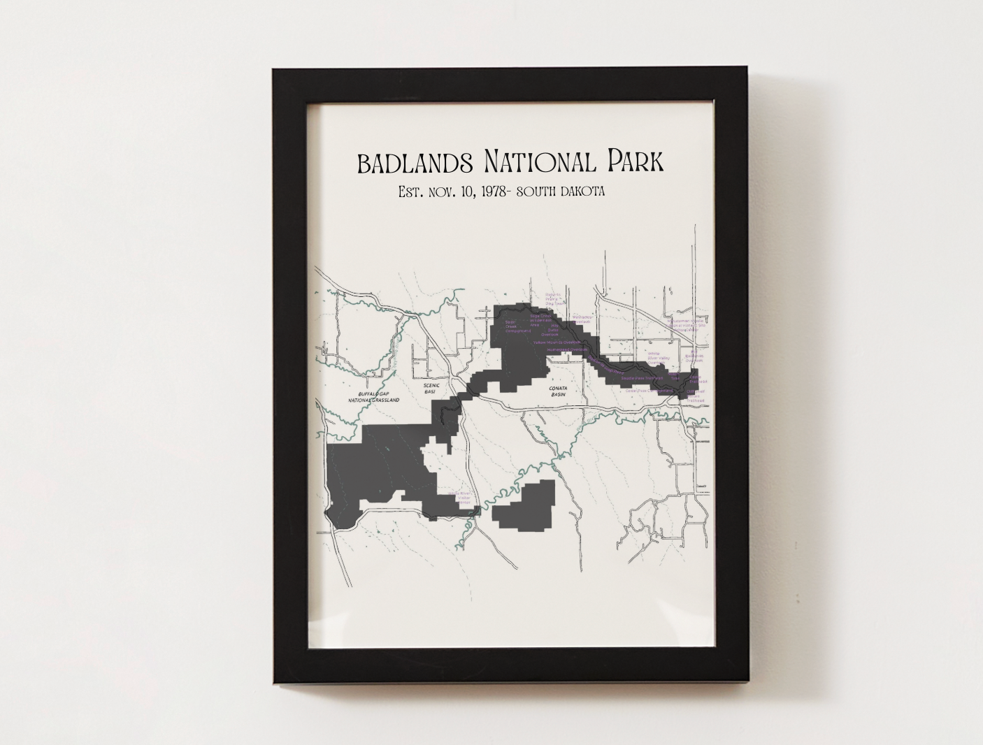 Badlands National Park Map