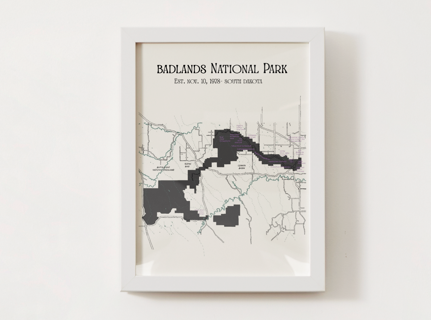 Badlands National Park Map