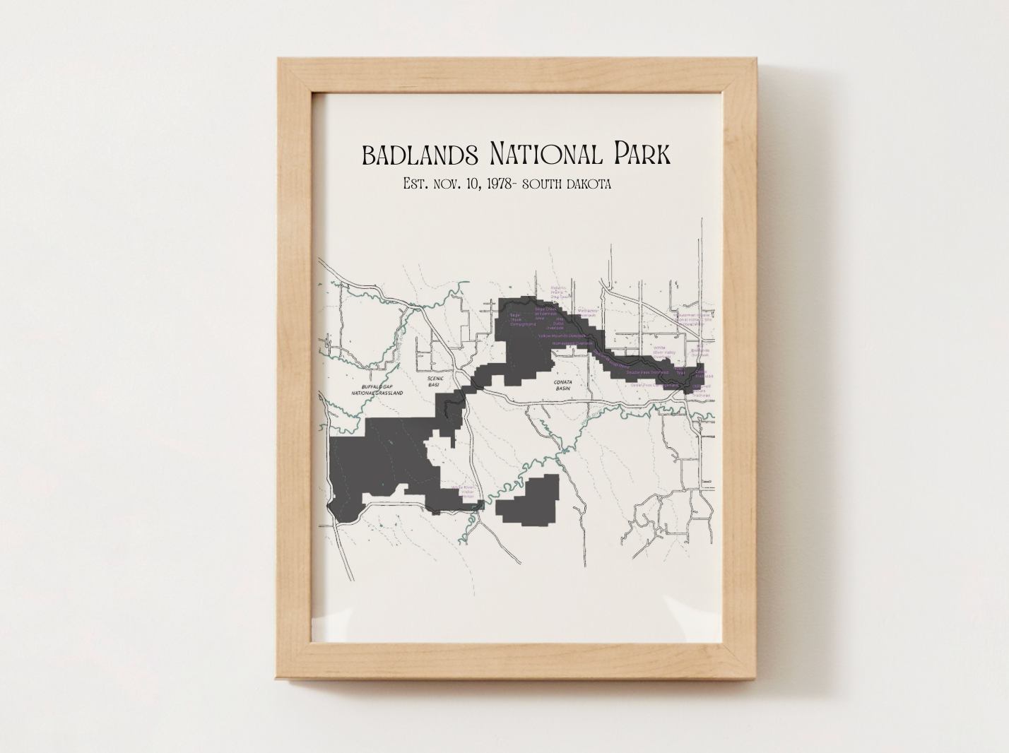 Badlands National Park Map