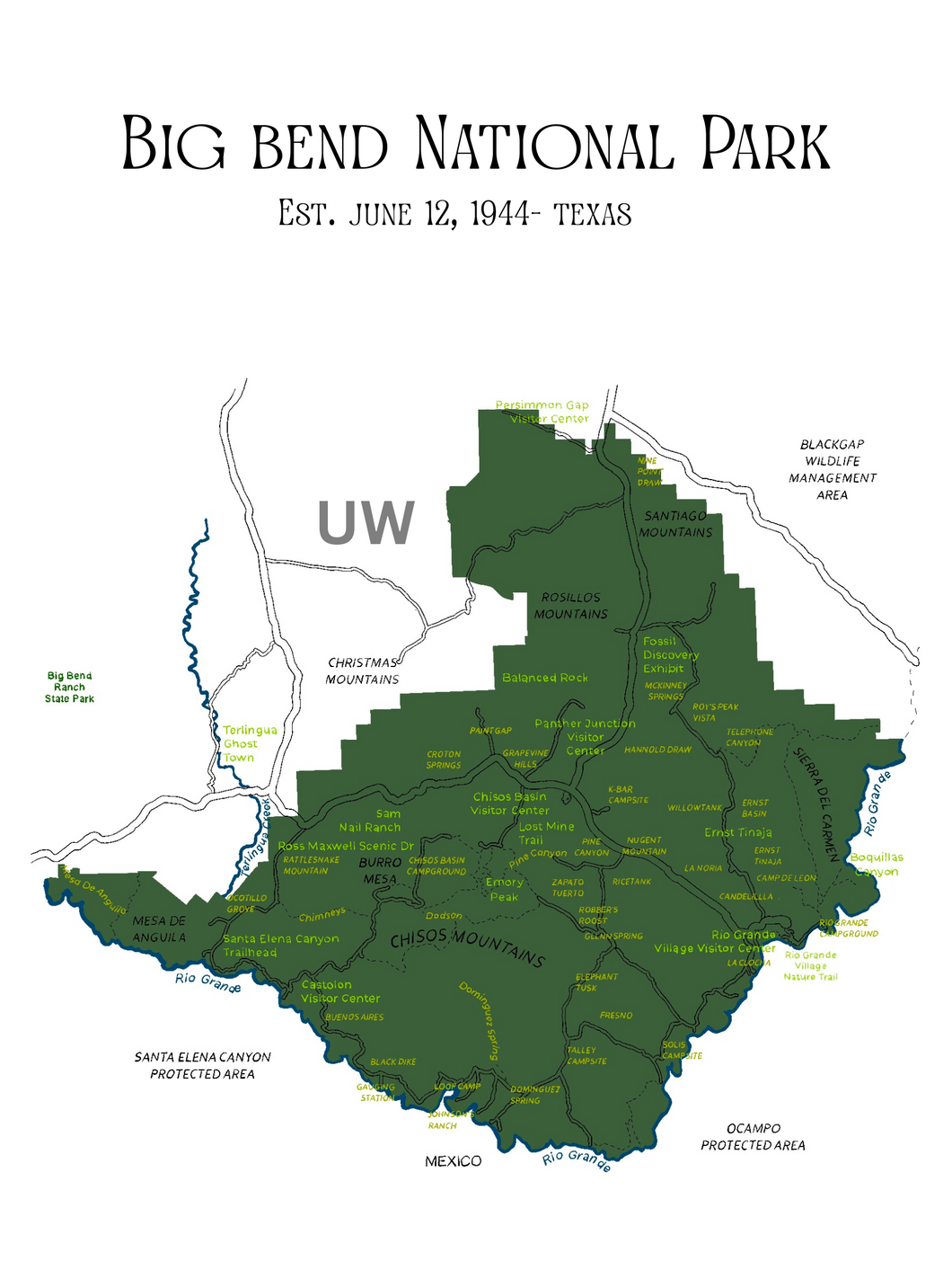 Big Bend National Park Map