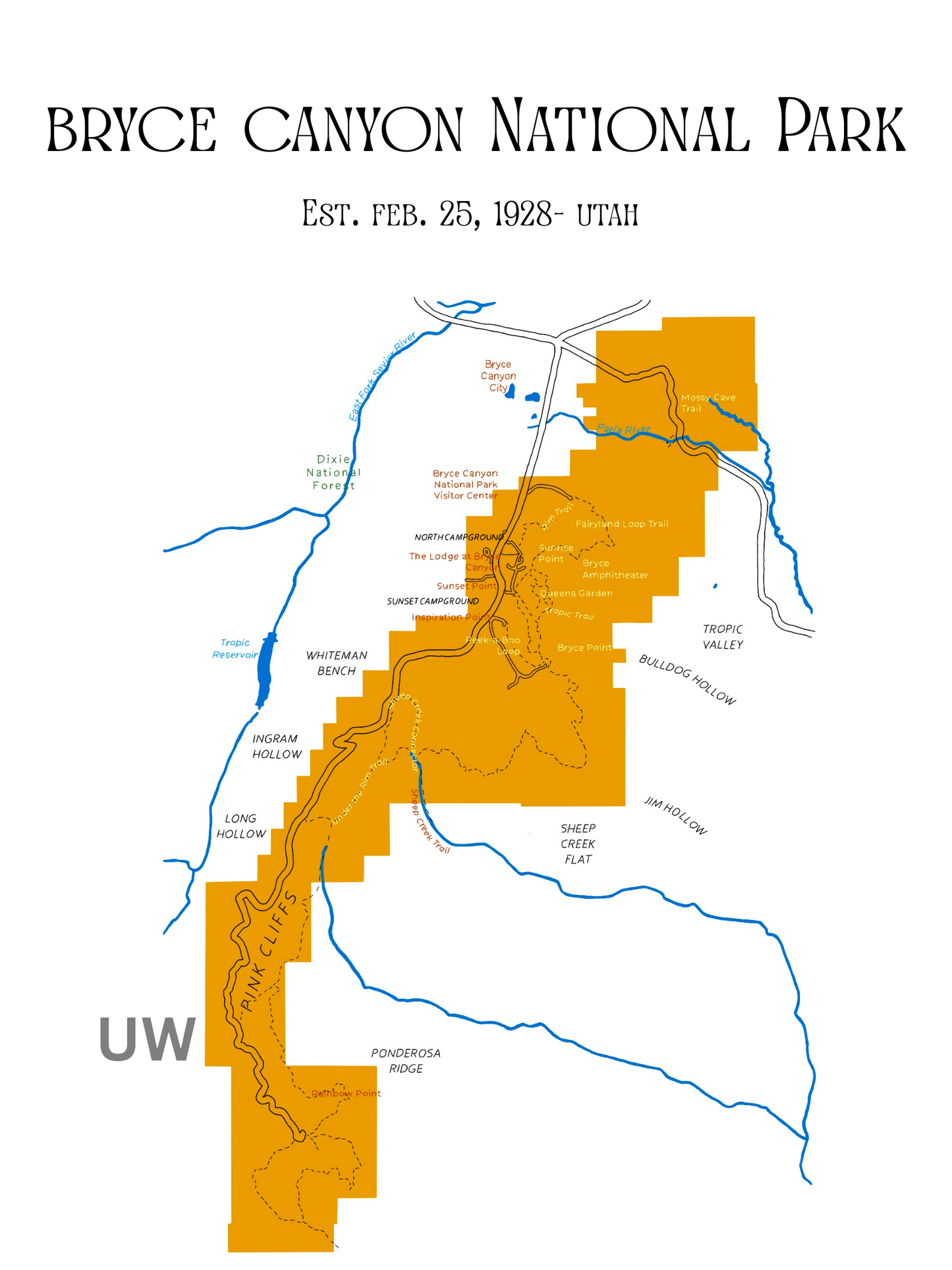 Bryce Canyon National Park Map