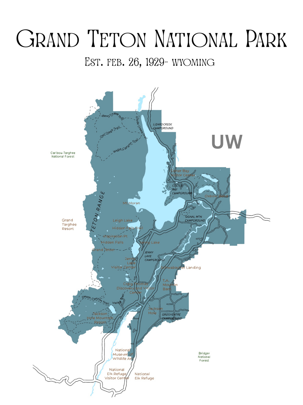 Grand Teton National Park Map