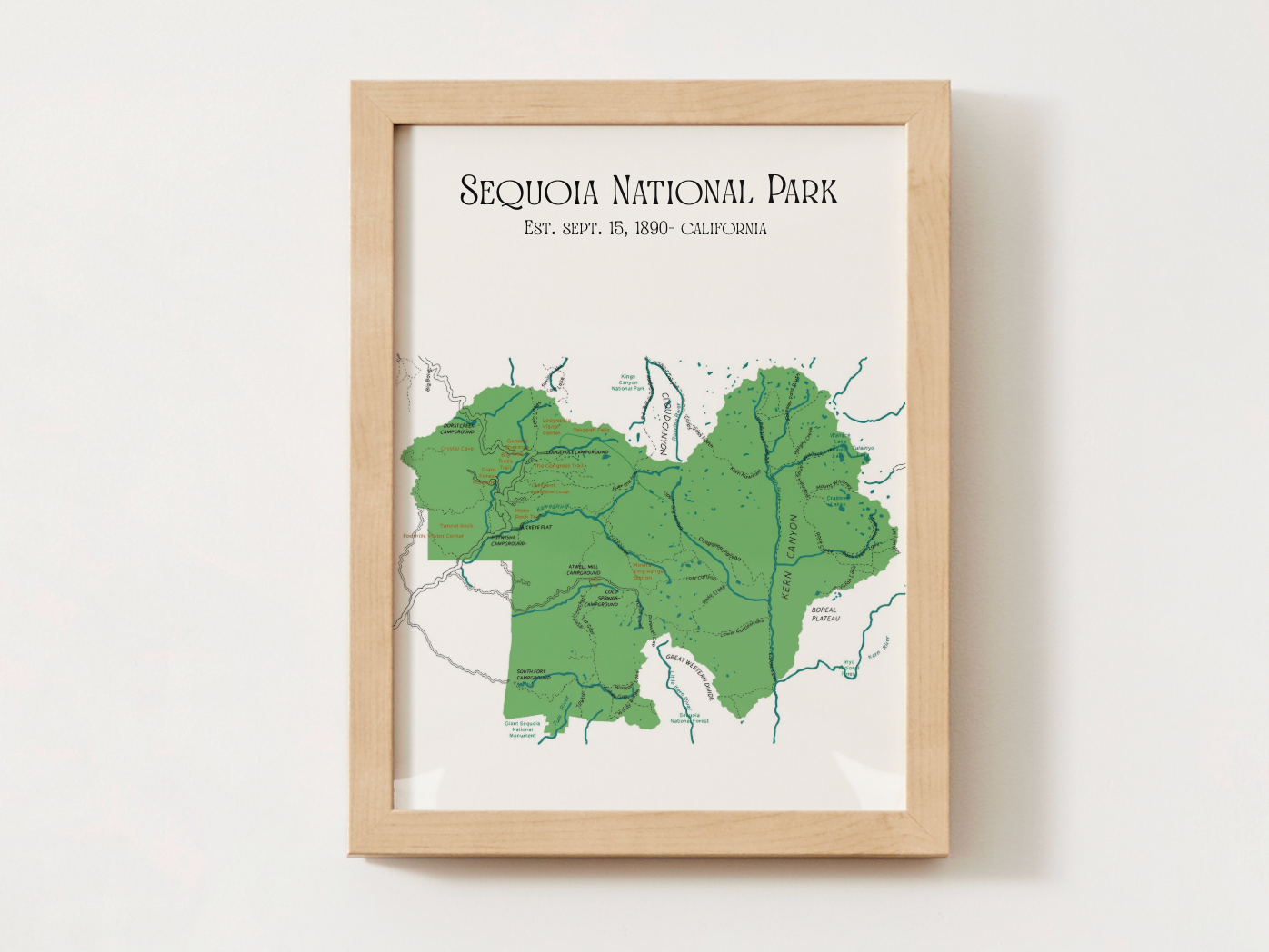 Sequoia National Park Map