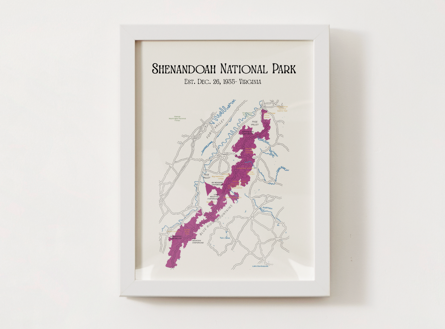 Shenandoah National Park Map