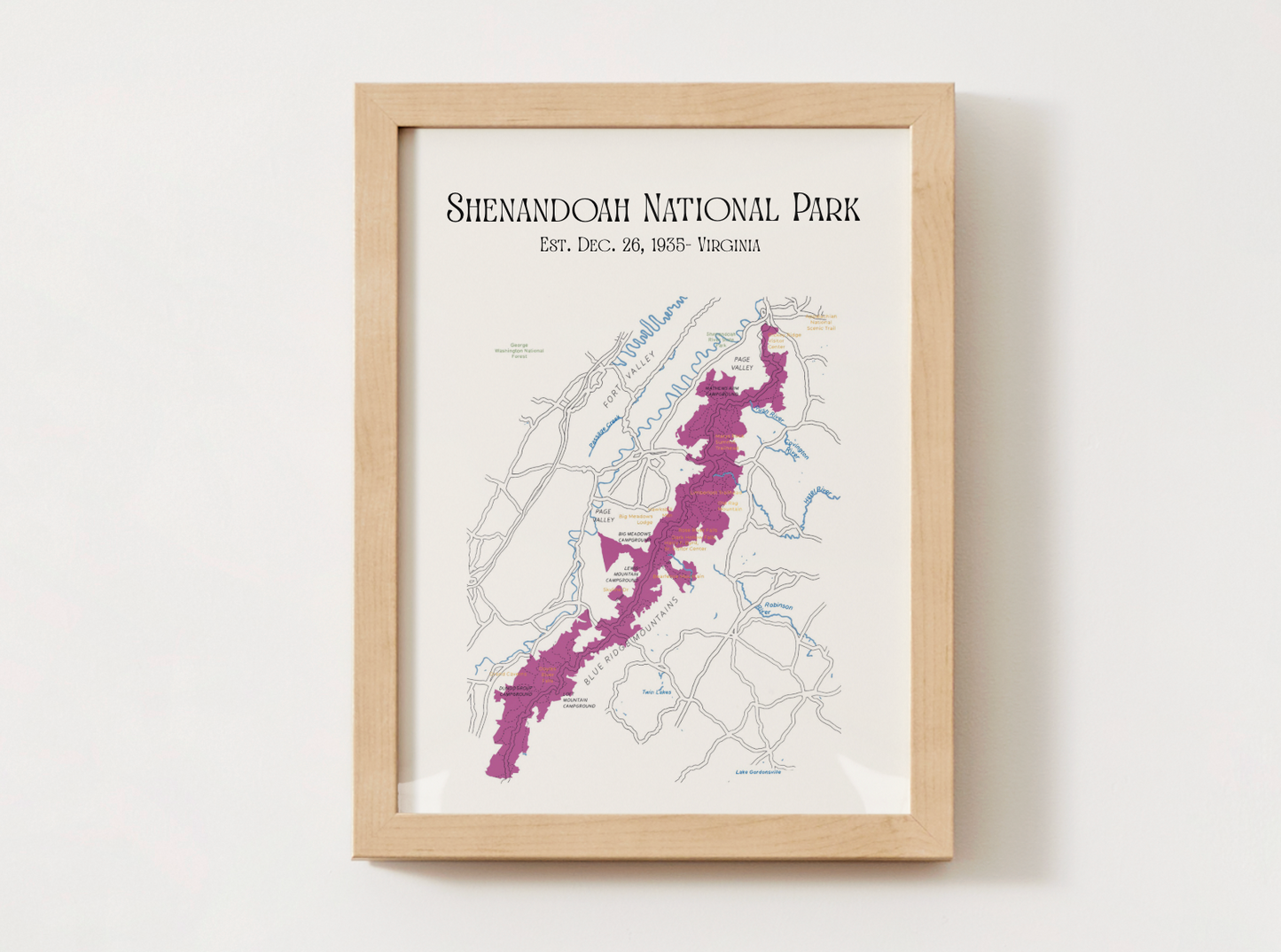 Shenandoah National Park Map