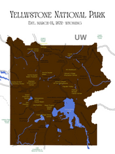 Load image into Gallery viewer, Yellowstone National Park Map
