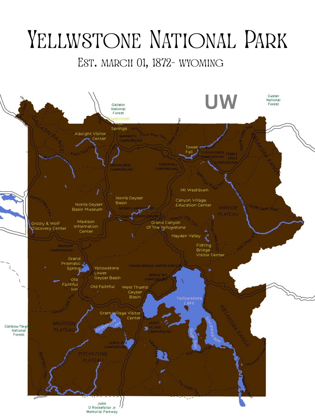 Yellowstone National Park Map